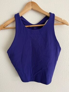 Athleta Purpose Crop Top Bra Sports Bra in Blue Purple Color